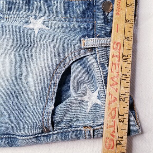 Velvet Heart Denim Yelena Denim Skirt Size 27 Midi Length Embroidered Stars - Picture 5 of 7